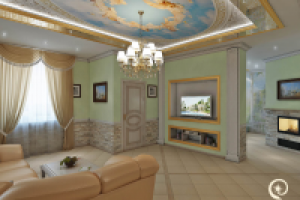 Проект "Баня в стиле Ампир"-зона отдыха