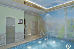 Проект "Баня в стиле Ампир"-зона отдыха