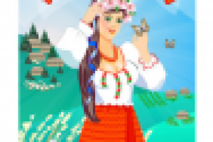 Магнитик "Девушка с эдельвейсом"