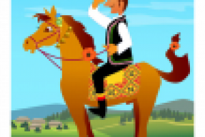 Магнитик "Гуцул на лошади"