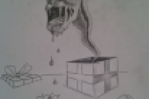 100 рублей А3 набросок аэрографии