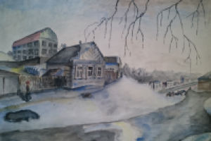 400 рублей А3 пейзаж акварель