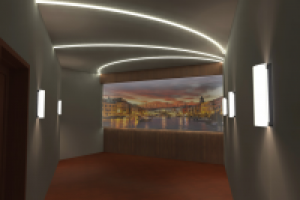 Визуализация потолка и настенного панно