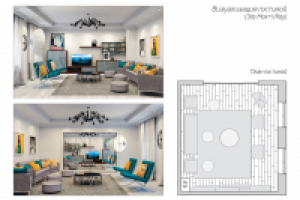 Дизайн-проект 3х-комнатной квартиры (гостиная)