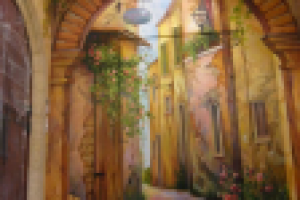 Роспись - обманка Итальянский дворик.