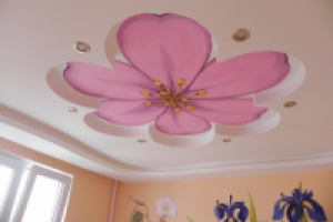 Роспись потолка в детской комнате.