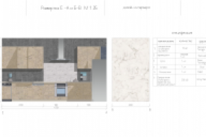 Развертка кухни со спецификацией