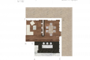 Совмещенный план кухни и гостиной