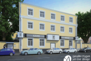 Дизайн-проект вывески и входной группы банка Рост