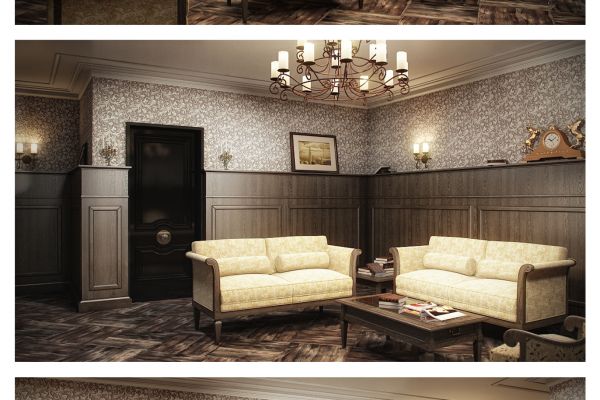 Зона отдыха при винном погребе. Загородный дом.