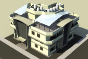 Эскиз 10-ти квартирного жилого дома в Израиле (вид сверху)