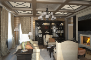 Интерьер деревянного дома в Подмосковье