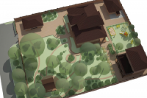 Проект благоустройства участка с беседкой, вид-1