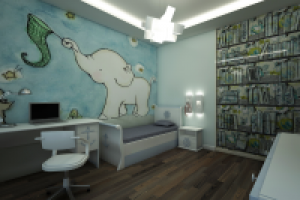 Интерьер детской для мальчика в таунхаусе