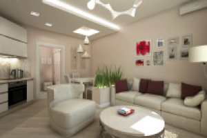 Интерьер квартиры студии в г. Звенигороде (Сапунево-2)