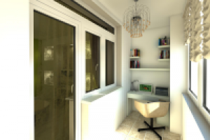 Интерьер балкона-кабинета