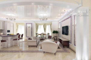 Классический таунхаус в Голосеево. Гостиная