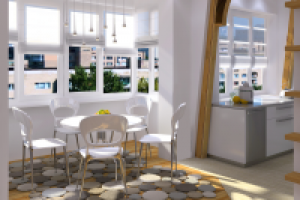 Интерьер квартиры-студии на мансардном этаже