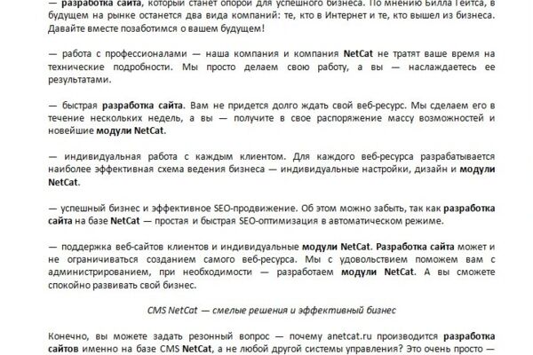 Разработка сайтов на НетКат