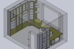 3d solidworks, NX встроенная мебель в помещении
