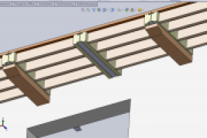 3d solidworks, NX металлоконструкция в интерьере зашита деревом