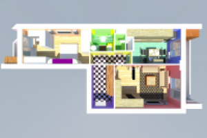 3D sketchup планировка квартиры