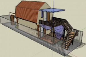 3D sketchup участок с домом