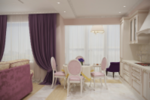 Классика в двухкомнатной квартире  в ЖК "М-Хаус"