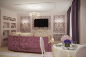 Классика в двухкомнатной квартире  в ЖК "М-Хаус"