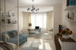 Гостиная Прованс с элементами лофта