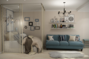 Гостиная Прованс с элементами Лофта