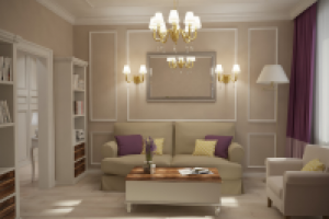 Интерьер гостиной в Лефортово