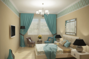 Спальня в двухкомнатной квартире в п. Коммунарка