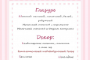 Меню для кондитерской "Тортик Софьюшка"