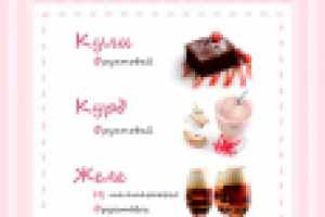 Меню для кондитерской "Тортик Софьюшка"