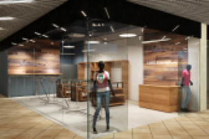 Интерьер магазина одежды 56м2