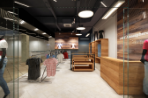 Интерьер магазина одежды 56м2