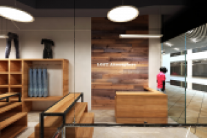 Интерьер магазина одежды 56м2