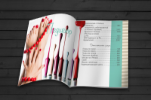 Разворот меню услуг для салона красоты