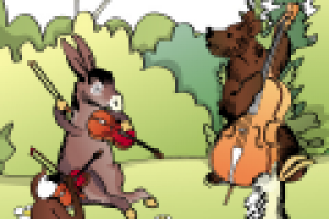 Иллюстрация к басне Крылова "Квартет"