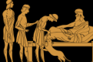 Иллюстраиция к басне Эзопа "Крестьянин и дети"