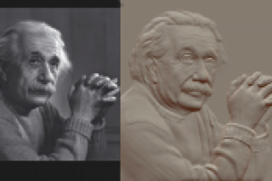 3D модель для ЧПУ,Альберт Эйнштейн.
