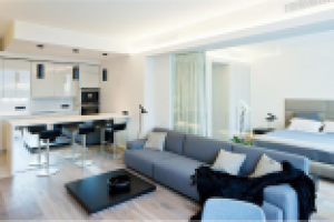 Дизайн компактной кухни-гостиной на 13 кв. м.