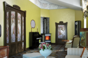 Варианты визуализации гостиной загор. дома