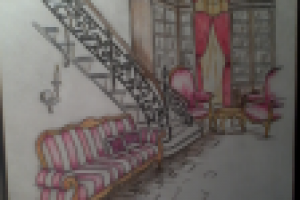 Зарисовка интерьера в стиле Бороко