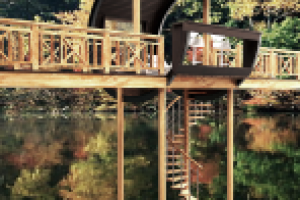 беседка на мостике