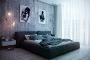 Спальня в стиле лофт