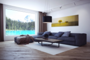 Просторная гостиная в стиле минимализм