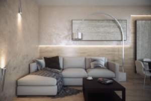 Современная гостиная с элементами конструктивизма