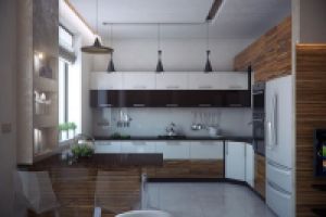 Современная кухня с элементами конструктивизма